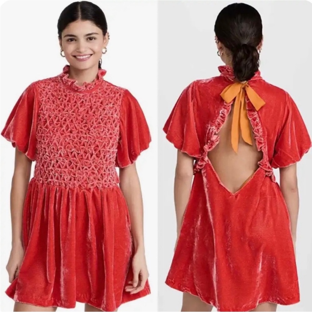 Free People Gum Drop Velvet Dress NWOT